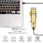 Pro Hair Clippers Set - Cordless Gold Fade Clipper Kit