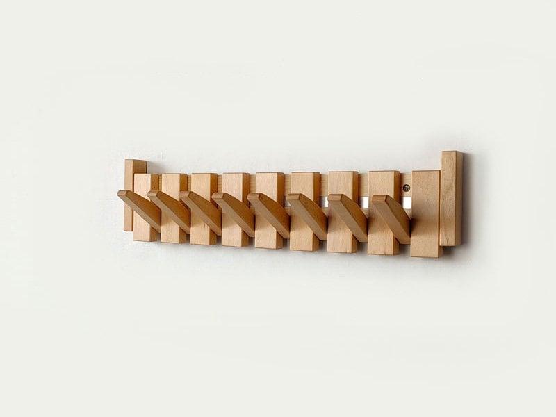 Handmade Wooden Coat Rack - Folding Magnetic Hooks