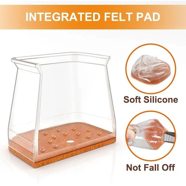Square Chair Leg Floor Protectors - Set of 24, Non-Scratch