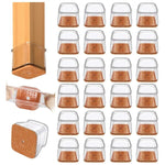 Square Chair Leg Floor Protectors - Set of 24, Non-Scratch