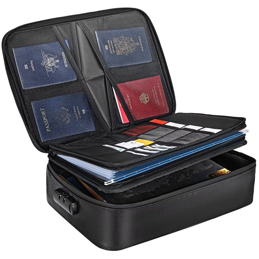 Waterproof Fireproof Document Safe Bag - Cash & Valuables