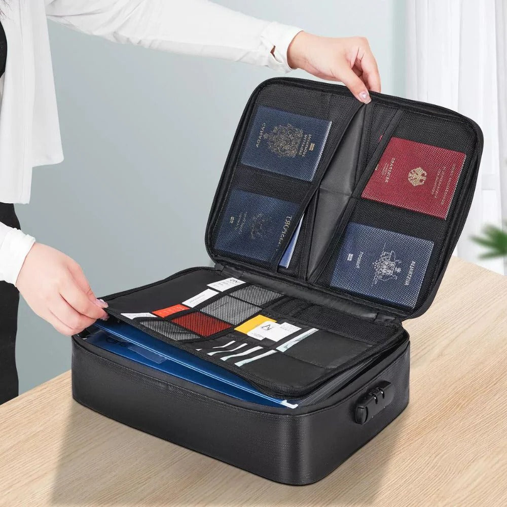 Waterproof Fireproof Document Safe Bag - Cash & Valuables