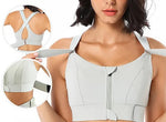 High Support Sports Bra - Front-Zip Moisture-Wicking Design