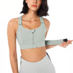 High Support Sports Bra - Front-Zip Moisture-Wicking Design