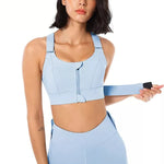 High Support Sports Bra - Front-Zip Moisture-Wicking Design