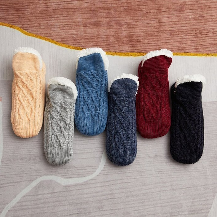 Indoor Non-Slip Thermal Socks - Warm Fleece-Lined Slipper Socks
