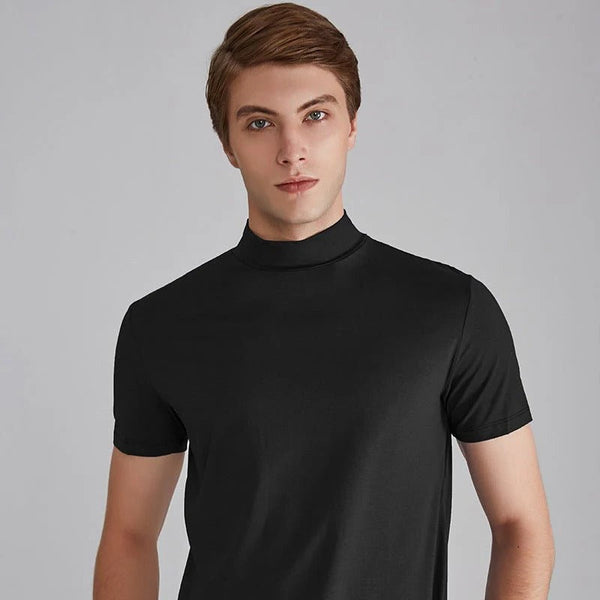 Men's Turtleneck T-Shirt - Soft Cotton Casual Fit