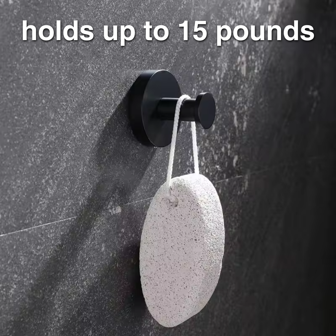 Instant Grip Suction Hooks - No-Drill Wall Hooks, Holds 15 lbs