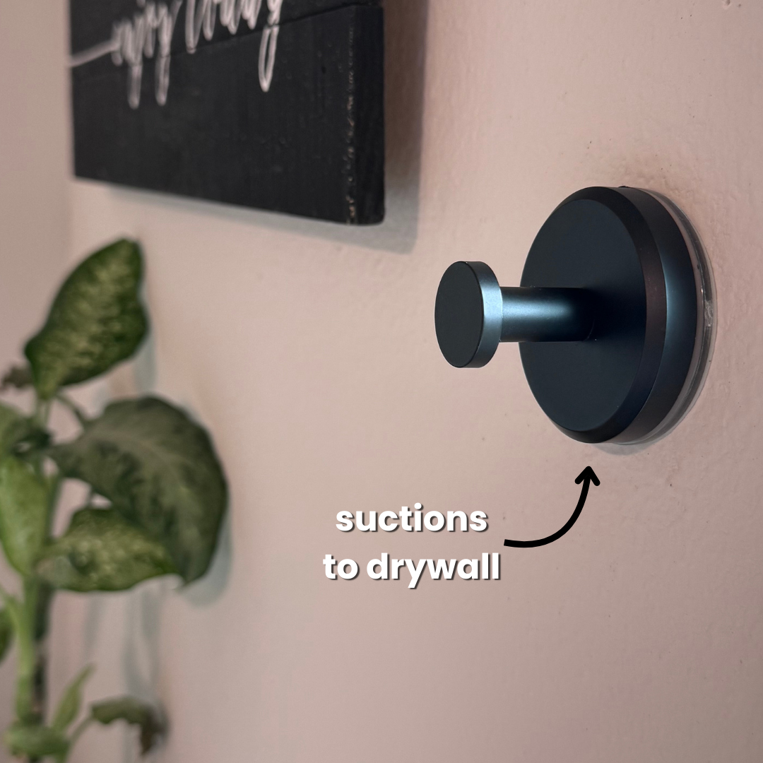 Instant Grip Suction Hooks - No-Drill Wall Hooks, Holds 15 lbs