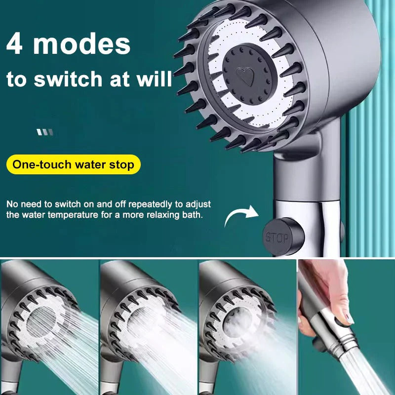 High Pressure Showerhead - Water-Saving Multi-Filtration Design