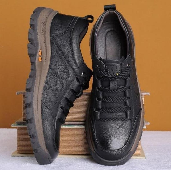 Men's Orthopedic Leather Shoes - Ergonomic Support for Outdoor Wear