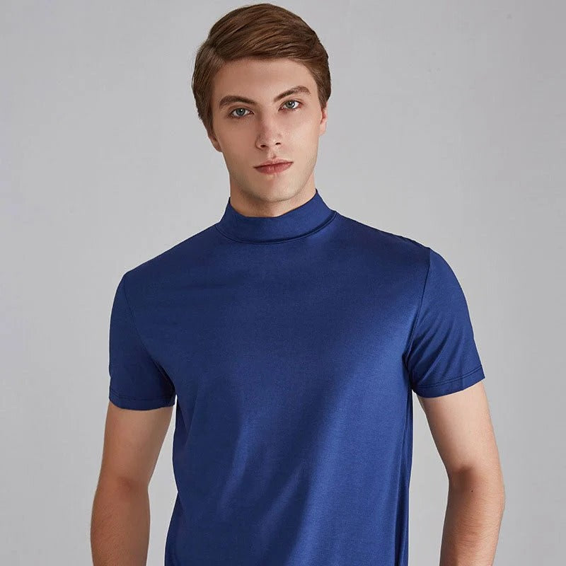 Men's Turtleneck T-Shirt - Soft Cotton Casual Fit