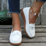 Women's Soft Leather Slip-On Loafers - Ergonomic Walking Comfort