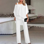 Women's Cold-Shoulder Two-Piece Set - Elegant Outfit