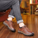 Men's Orthopedic Leather Shoes - Ergonomic Support for Outdoor Wear