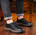 Men's Orthopedic Leather Shoes - Ergonomic Support for Outdoor Wear