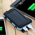 Solar Power Bank - Waterproof Dual USB Charger with LED Light