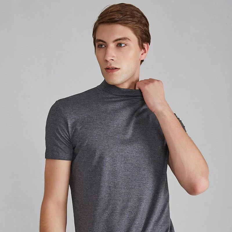 Men's Turtleneck T-Shirt - Soft Cotton Casual Fit