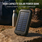 Solar Power Bank - Waterproof Dual USB Charger with LED Light