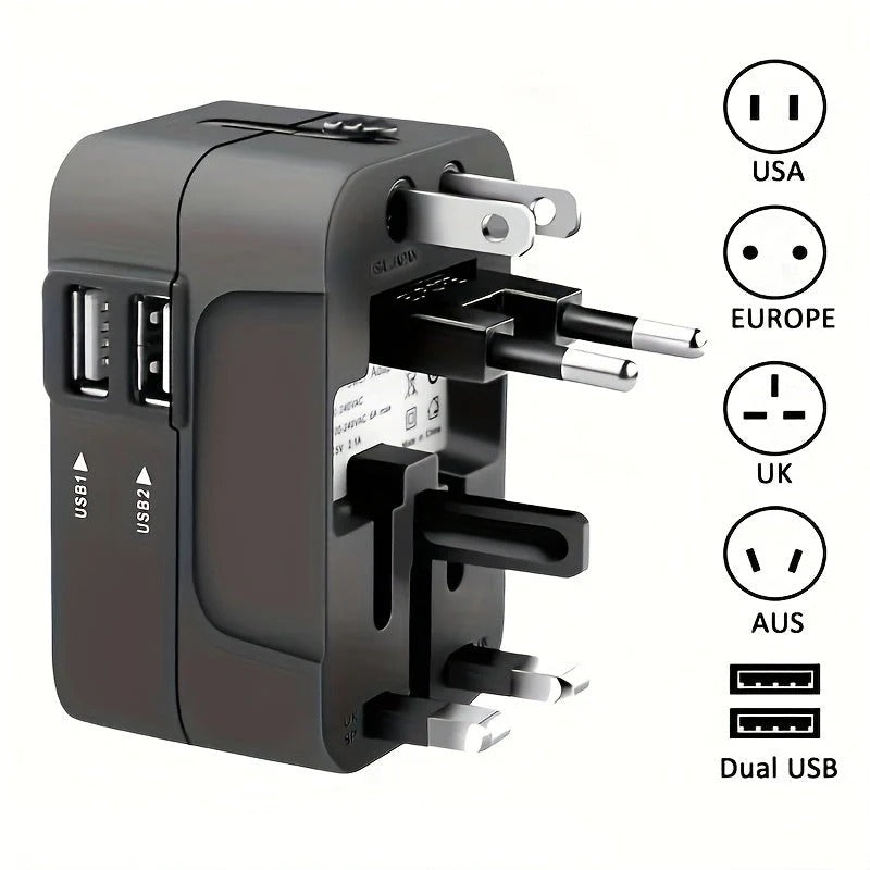 Worldwide Travel Adapter - Dual USB Charging Ports