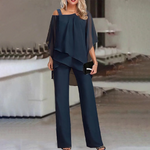 Women's Cold-Shoulder Two-Piece Set - Elegant Outfit