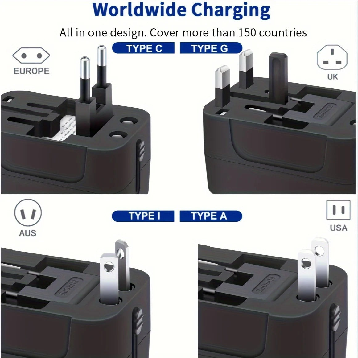 Worldwide Travel Adapter - Dual USB Charging Ports