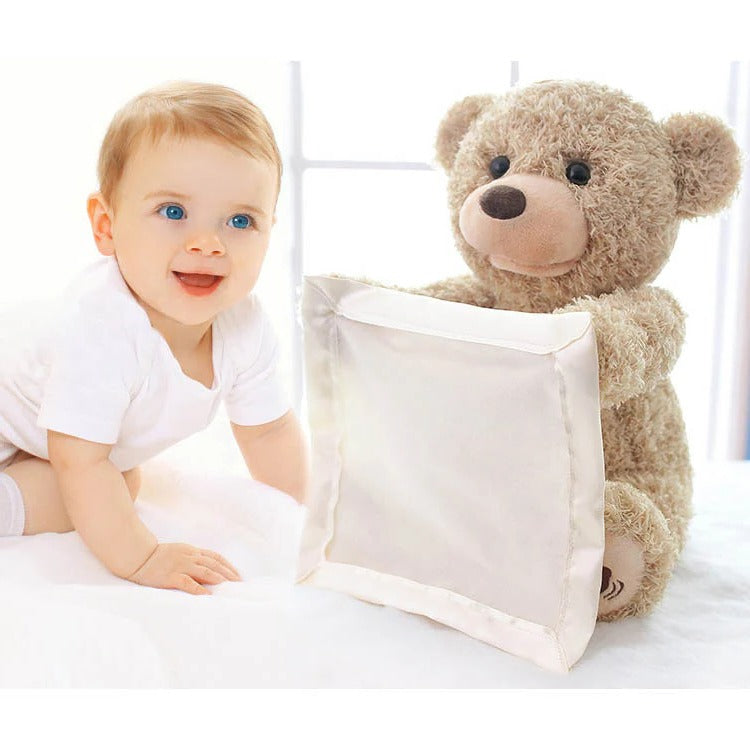 Peek-A-Boo Teddy - Interactive Plush Toy for Tummy Time