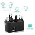 Worldwide Travel Adapter - Dual USB Charging Ports