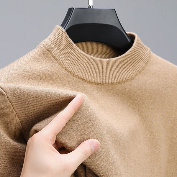 Men's Cashmere Sweater with Elegant Hem - Soft Everyday Luxury