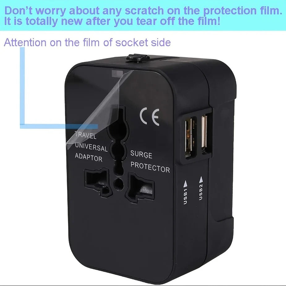 Worldwide Travel Adapter - Dual USB Charging Ports