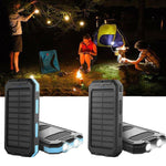 Solar Power Bank - Waterproof Dual USB Charger with LED Light
