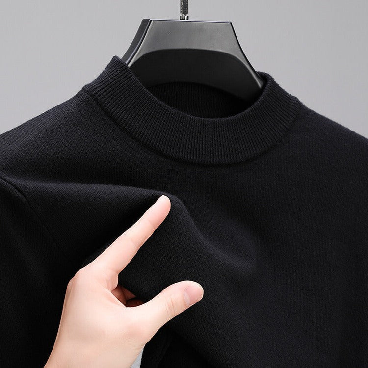 Men's Cashmere Sweater with Elegant Hem - Soft Everyday Luxury