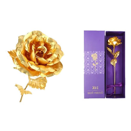 24K Gold Dipped Real Rose - Preserved Keepsake Gift Box