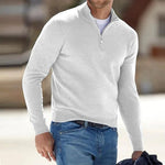 Men's Cashmere Zip Sweater - Casual Everyday Basic