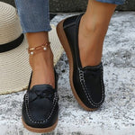 Women's Soft Leather Slip-On Loafers - Ergonomic Walking Comfort