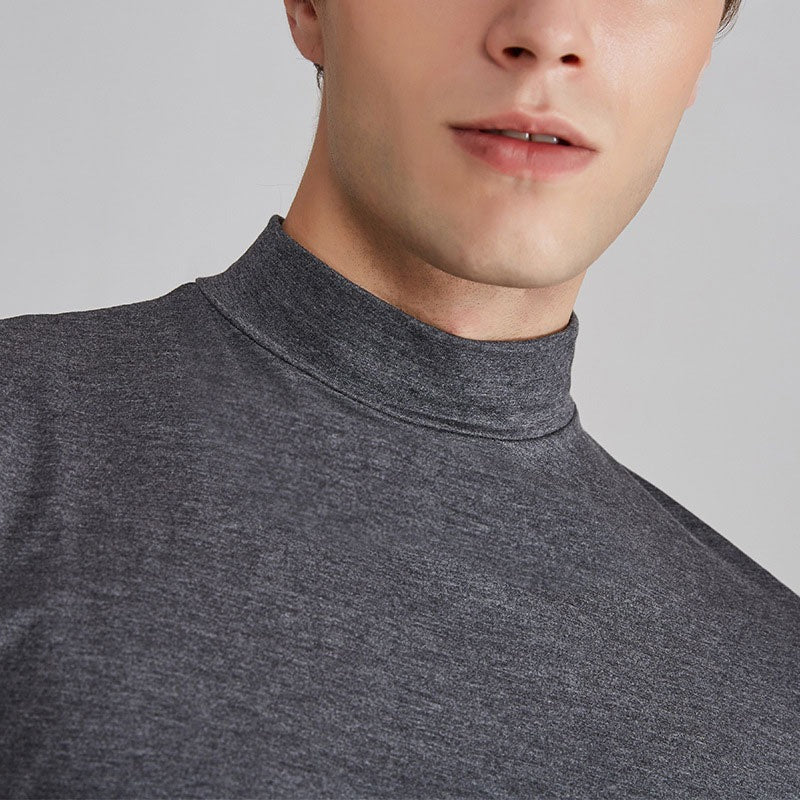 Men's Turtleneck T-Shirt - Soft Cotton Casual Fit