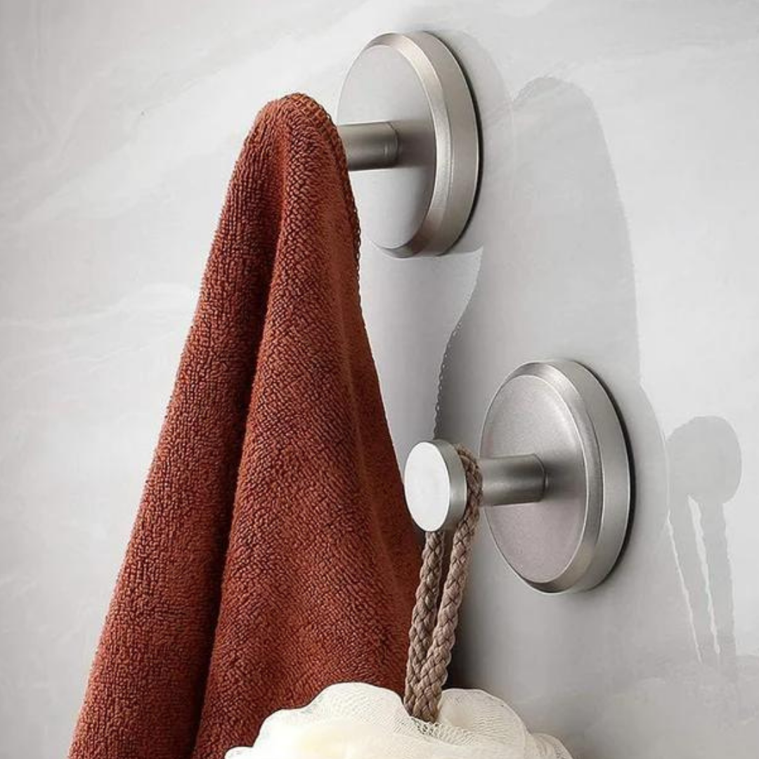 Instant Grip Suction Hooks - No-Drill Wall Hooks, Holds 15 lbs
