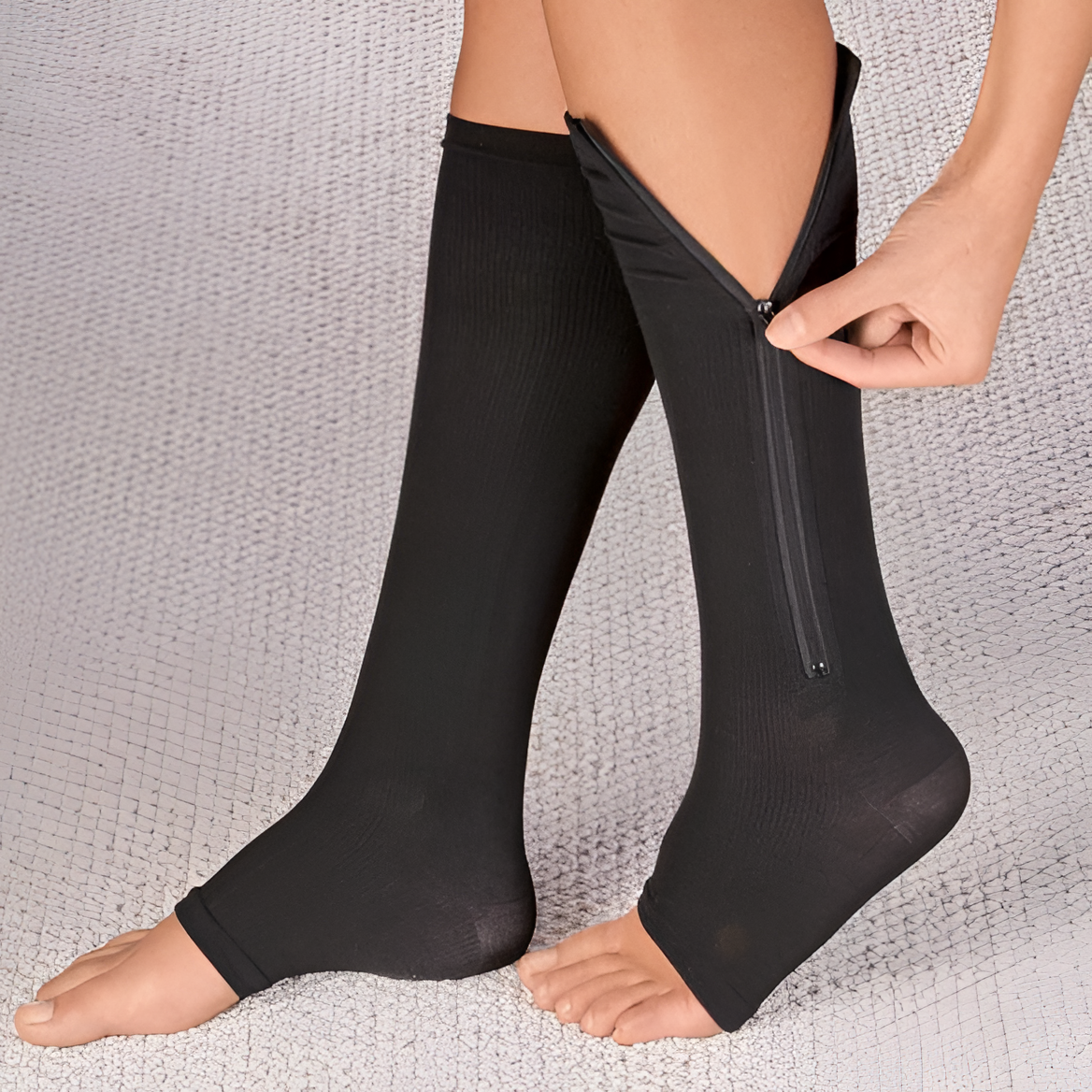 Zippered Compression Socks 20-30 mmHg - Easy On, Supportive Fit