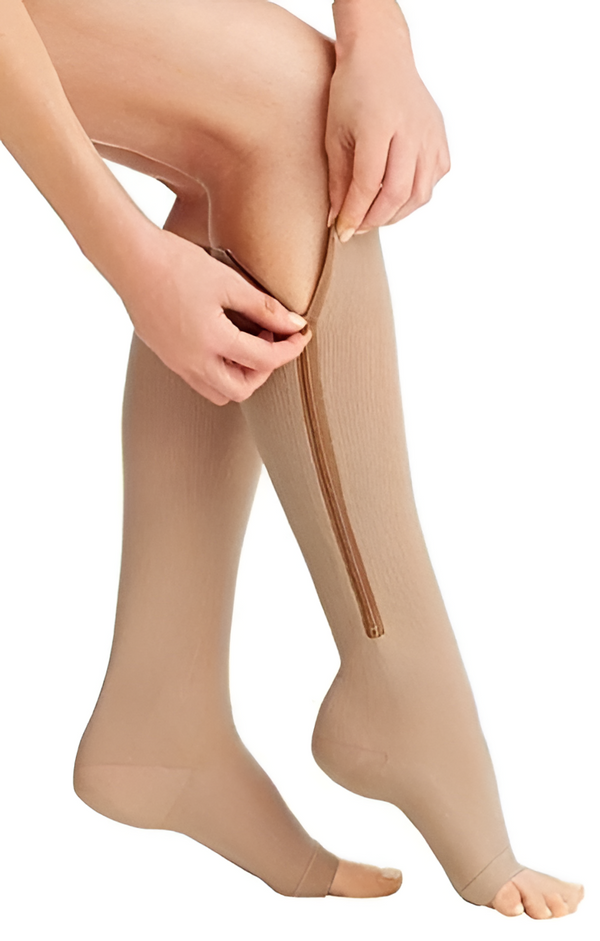 Zippered Compression Socks 20-30 mmHg - Easy On, Supportive Fit