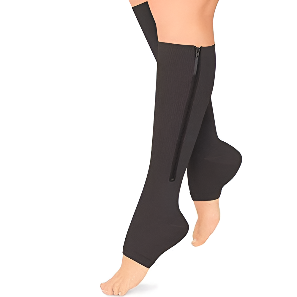 Zippered Compression Socks 20-30 mmHg - Easy On, Supportive Fit