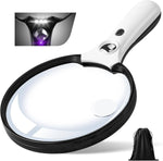 Large Magnifying Glass with Light - 3X to 45X Lens