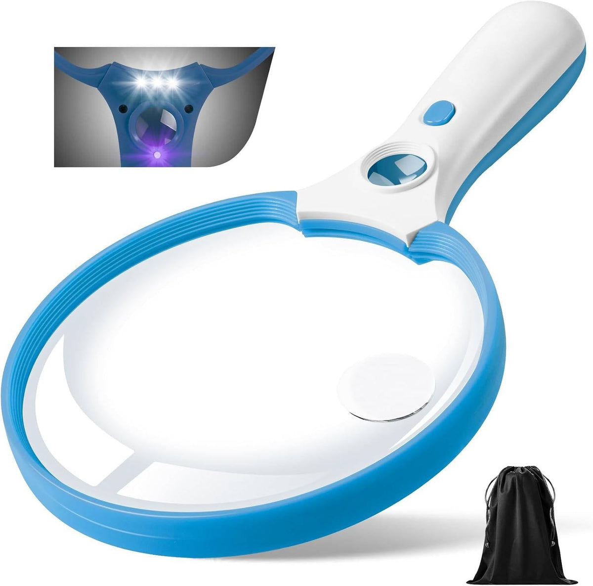 Large Magnifying Glass with Light - 3X to 45X Lens