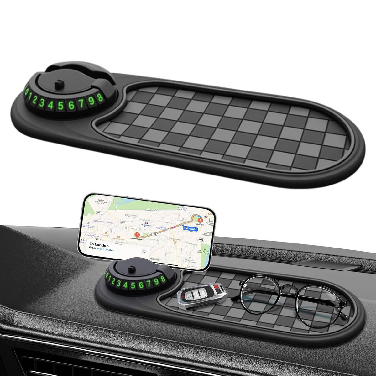 Universal Car Phone Holder - No-Slip Dashboard Mount