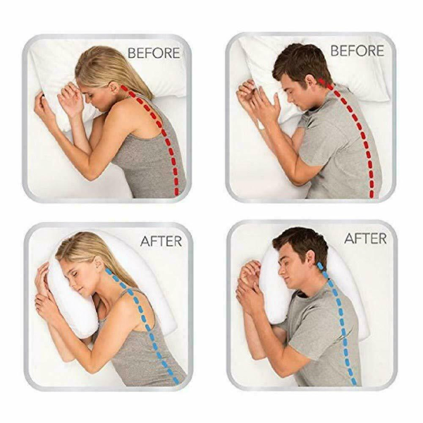 Side Sleeper Pillow with Ear Hole - Orthopedic Back Support