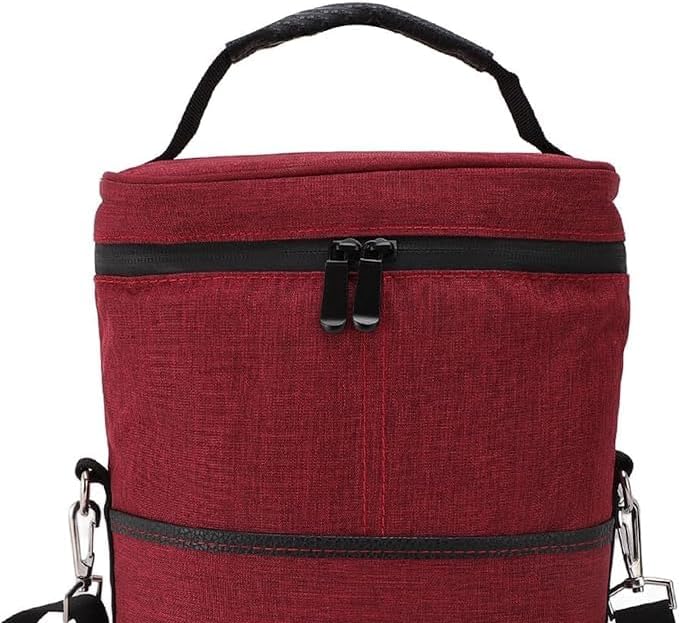 Insulated 2-Bottle Wine Cooler Tote - Leakproof Carrier with Strap
