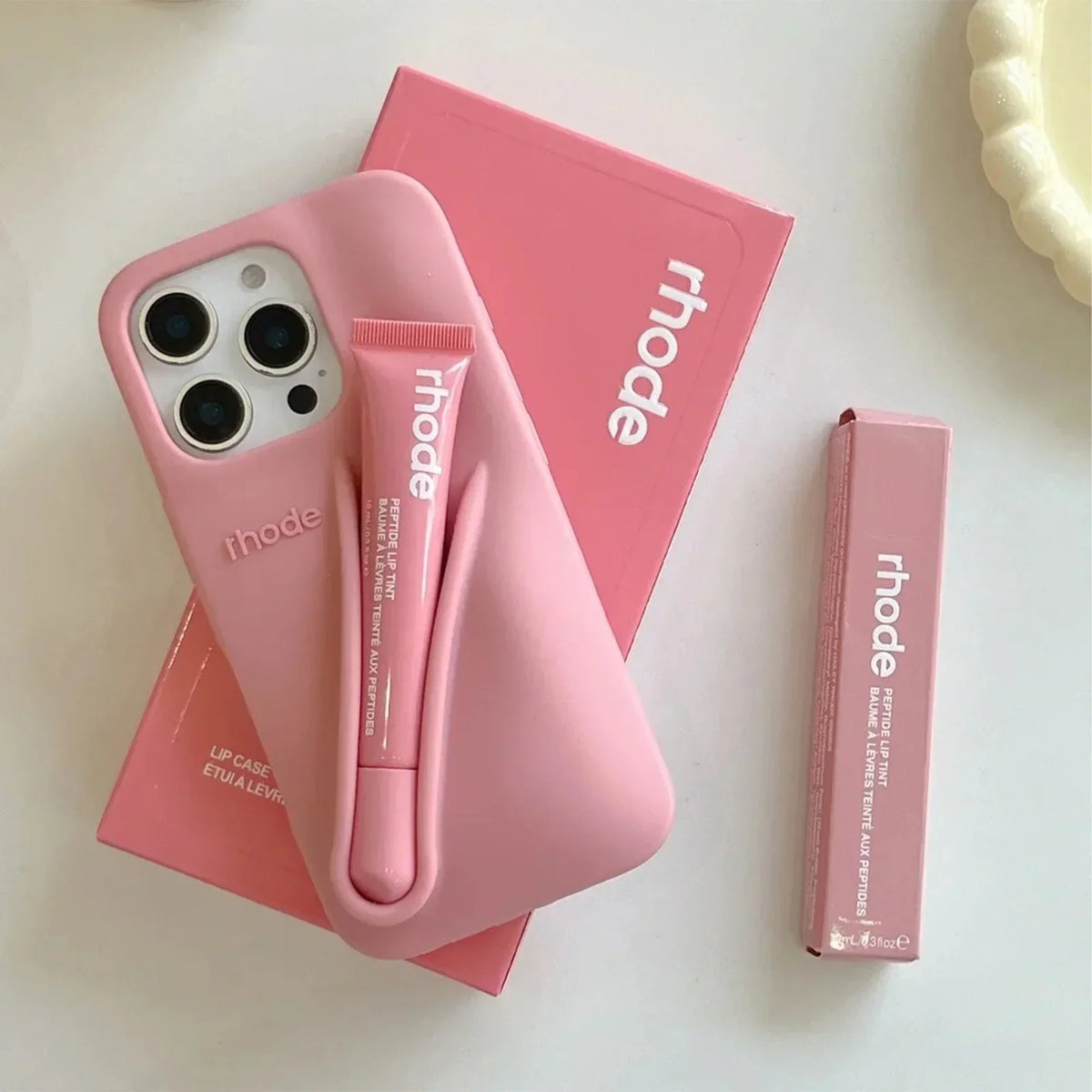 iPhone Case with Lip Gloss Set - Stylish Protection & Gift Bundle