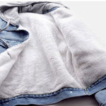 Plus-Size Hooded Denim Jacket - Fleece-Lined Fall Style