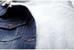 Plus-Size Hooded Denim Jacket - Fleece-Lined Fall Style