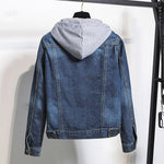Plus-Size Hooded Denim Jacket - Fleece-Lined Fall Style