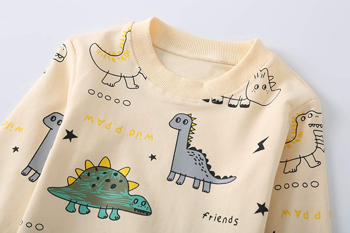 Dinosaur Print Kids Set - Boys 2-Piece Clothing Outfit